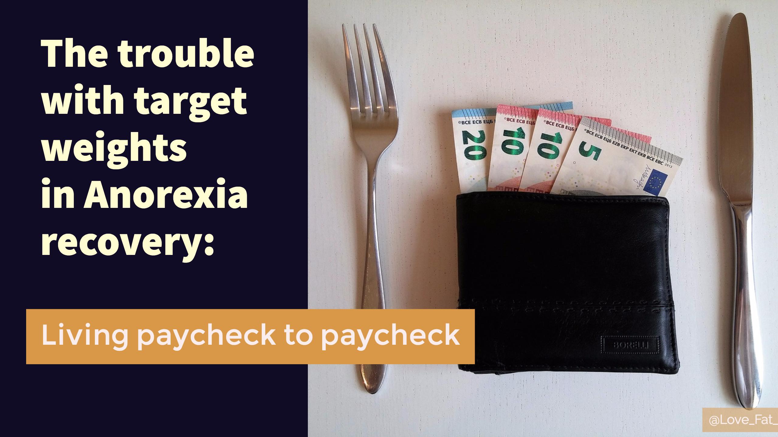 The trouble with target weights in Anorexia recovery: Living paycheck to paycheck